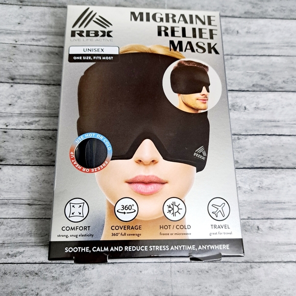 RBX Unisex Migraine Relief Mask Black One Size Fits Most - Picture 1 of 8
